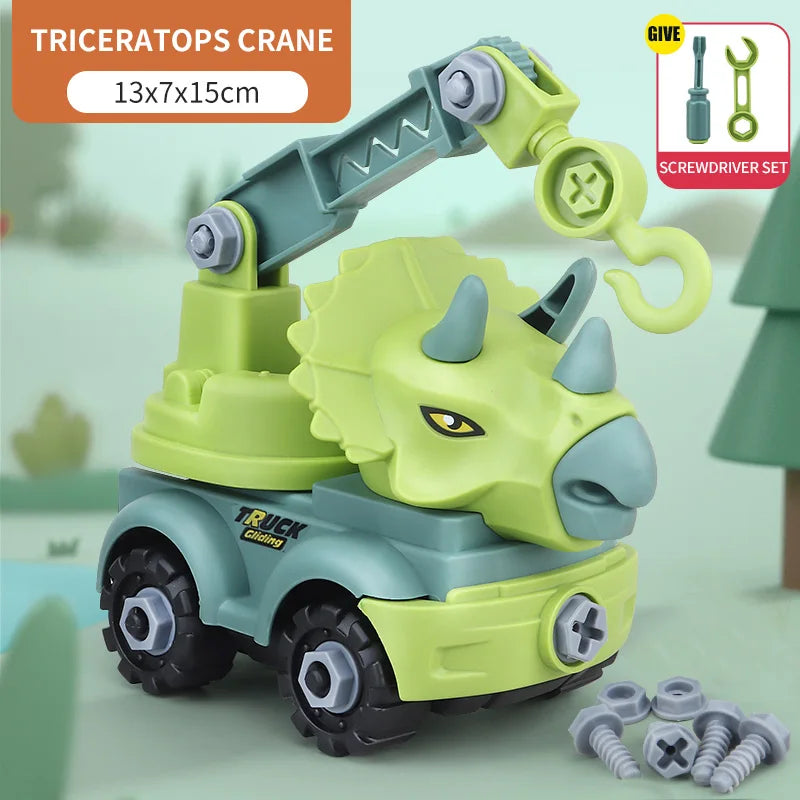 Disassembly and Assembly of Dinosaur Engineering Vehicle Overlord  Excavator Car Children's Puzzle DIY  Toy Set Bricoltime