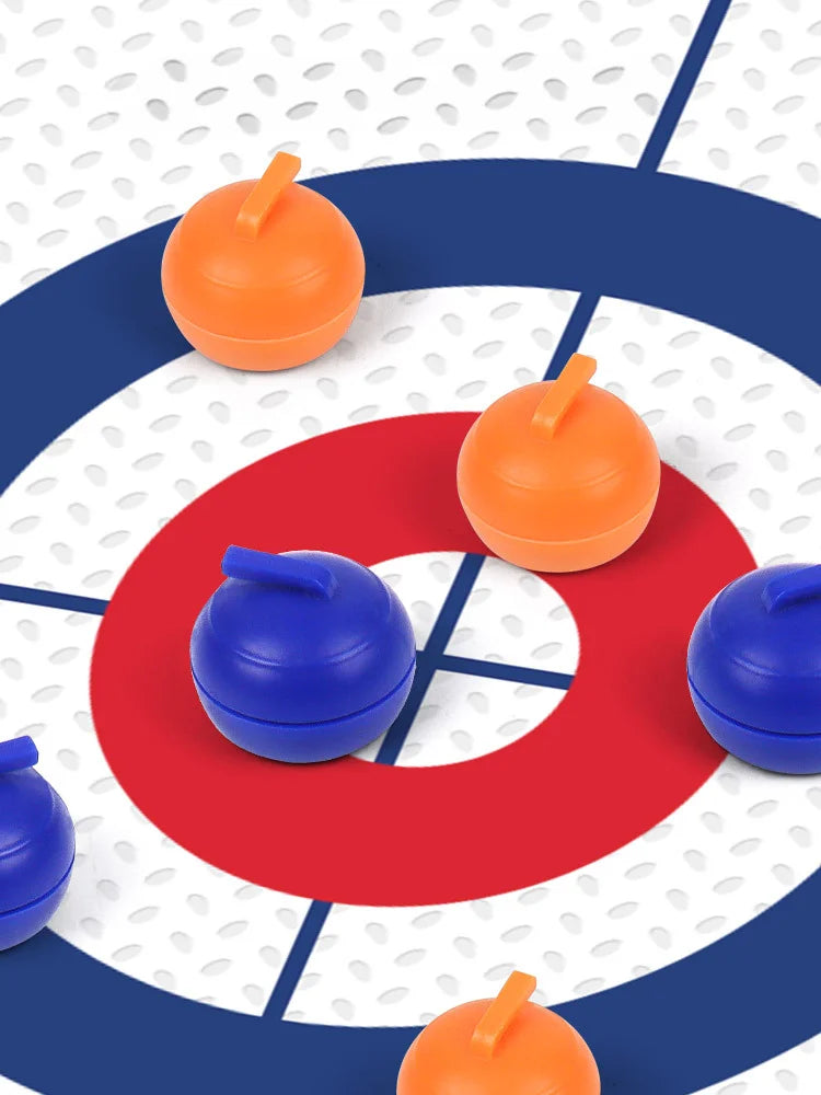 Family Fun Board Games for Kids & Adults: Tabletop Curling Game with 8 Rollers & Shuffleboard Pucks! Bricoltime