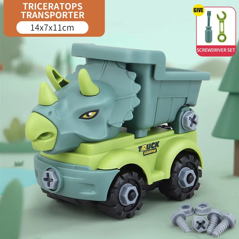 Disassembly and Assembly of Dinosaur Engineering Vehicle Overlord  Excavator Car Children's Puzzle DIY  Toy Set Bricoltime